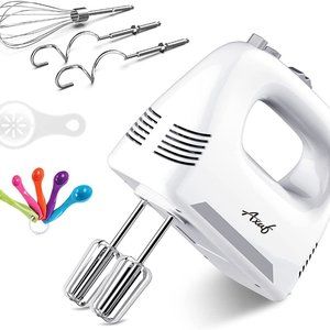 New AXUF Hand Mixer Electric, 4 Speed 260W Power Turbo Boost with Eject Button